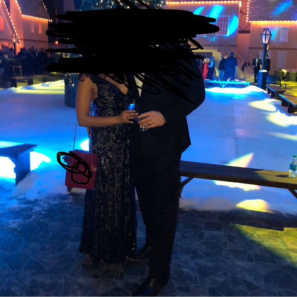 BCBG Sequin Black Gown